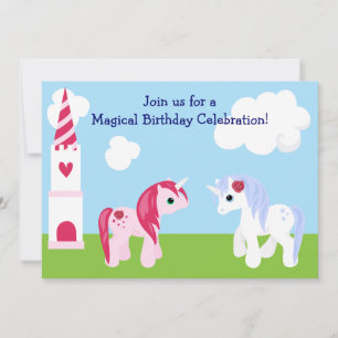 Cute Unicorn Invitation Anniversaire