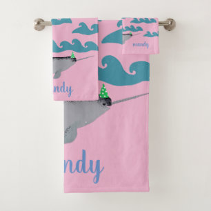 Cute Unicorn Narwhal Whale Sea Kids Nom rose
