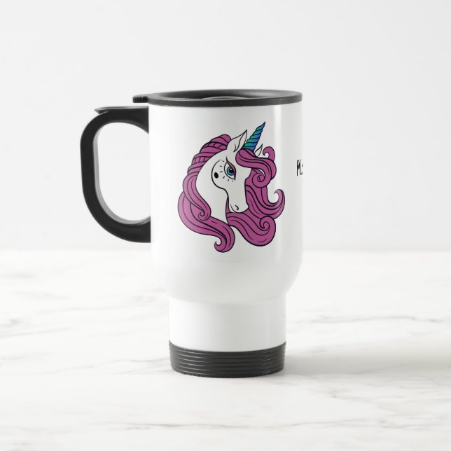Cute Unicorn nom personnalisé tasses (Gauche)