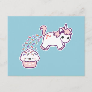 Cute Unicorn Poop Invitations de fête d'anniversai