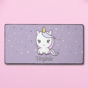 Cute Unicorn Purple Desk Mat