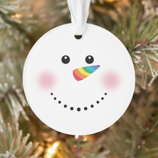Cute Unicorn Rainbow Horn Nez Snowman (Arbre)