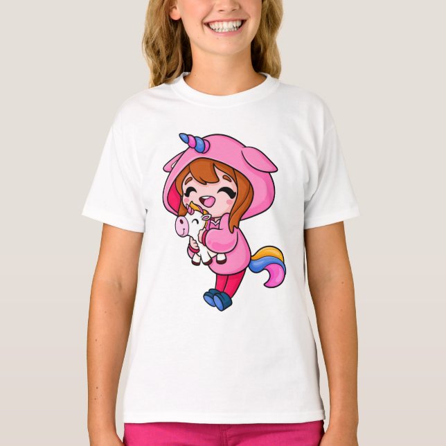 Cute Unicorn Sweat - shirt à capuche Girl - Adorab (Devant)