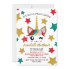Cute Unicorn Thème Anniversaire Fête Invitation