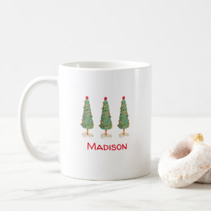 Cute unique artsy sapin de Noël mug