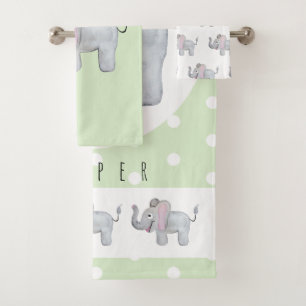 Cute Unisex Watercolor Elephant Safari bébé/enfant