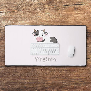 Cute Vache Rose Bureau Mat