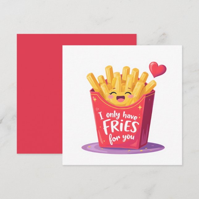 Cute Valentine French Fries Pun (Devant / Derrière)
