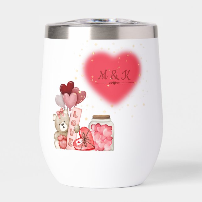 Cute Valentine Stemless Wine Tumbler (Avant)