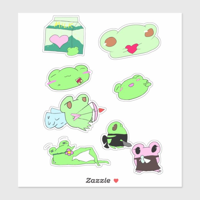 Cute valentine sticker pack (Feuille)