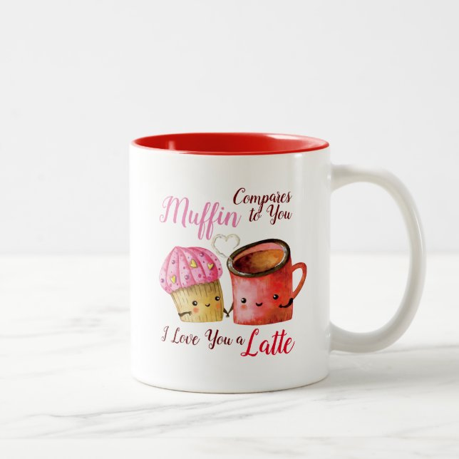 Cute Valentine's Day Cupcake et café Mug Couple (Droit)