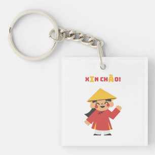 Cute Vietnamienne "Xin Chào !" Porte-clé