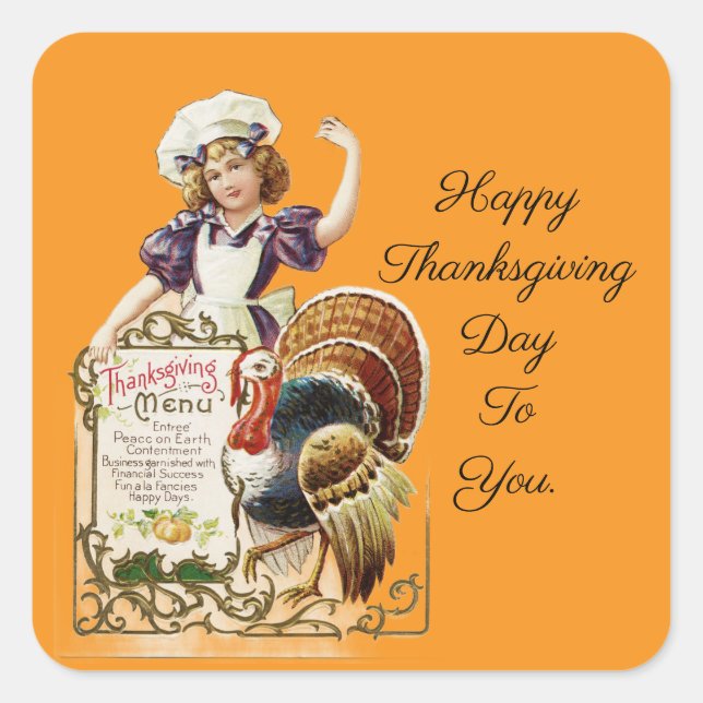 Cute Vintage Cook With Menu Sticker (Devant)