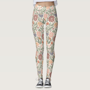 Cute Vintage Fleurs Rétro Leggings