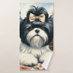 Cute Vintage peinture Shih-Tzu