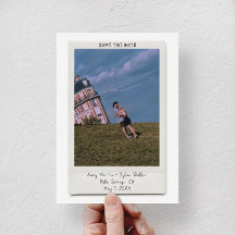 Cute Vintage Polaroid Photo Save the Date Card