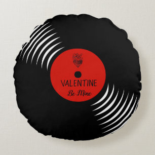 Cute Vinyl Record Valentine Coussin
