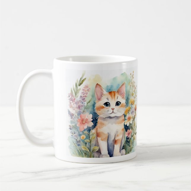 Cute watercolor cat Mug (Gauche)