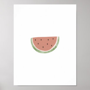 Cute Watercolour Watermelon Fruit Nursery Poster