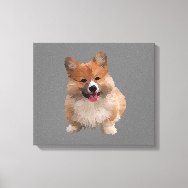 Cute Welsh Corgi toile murale (Recto)