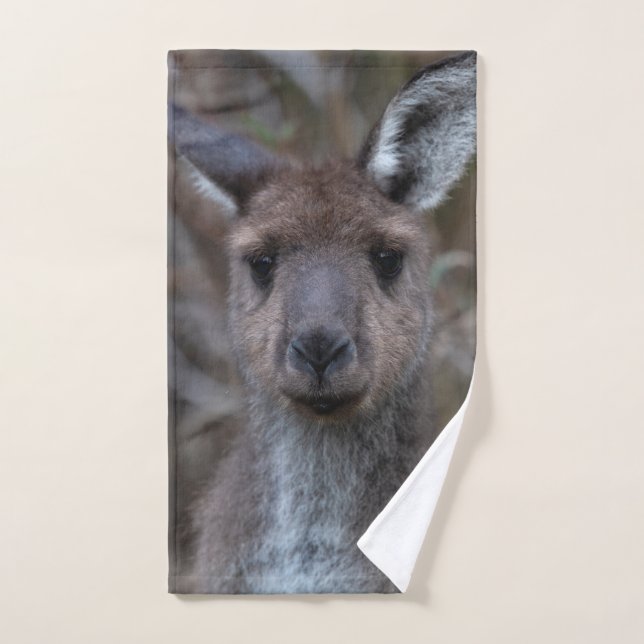 Cute Western Grey Kangaroo Australie (Serviette à main)