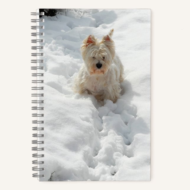 Cute Westie Dog dans le journal du Carnet de neige (Recto)