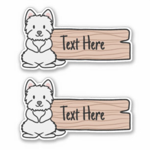 Cute Westie Terrier Étiquette