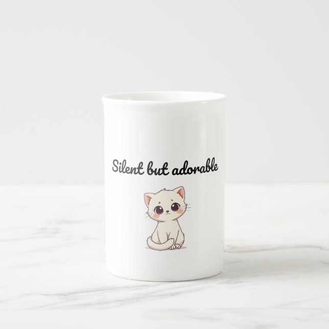 Cute White Kitten Mug – Fun Gift for Cat Lovers &  (Devant)