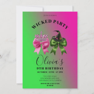 Cute Wicked Bow Invitation de fête d'anniversaire