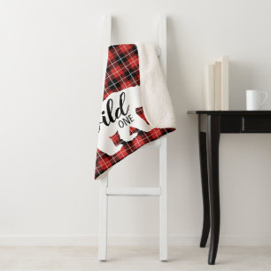 Cute Wild One Country Bear Plaid Flannel Motif