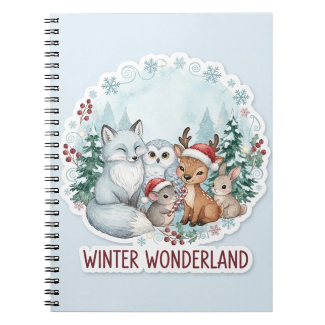 Cute Winter Woodland Animals Journal (Devant)