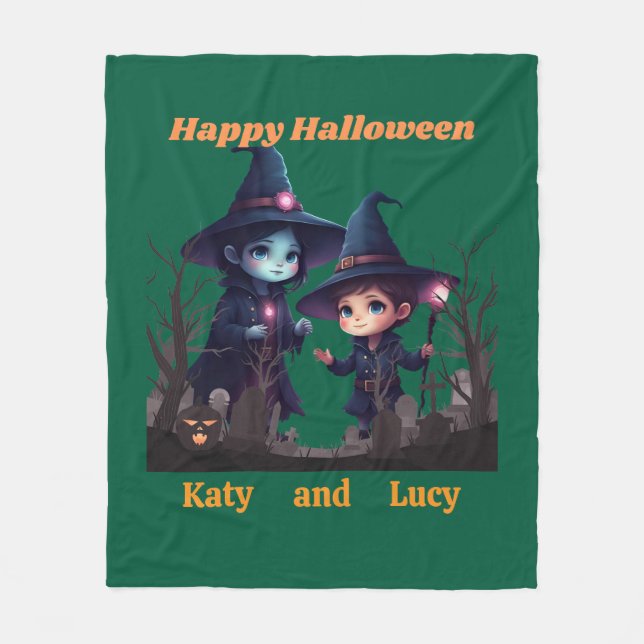 Cute Witch Halloween polaire couverture (Devant)