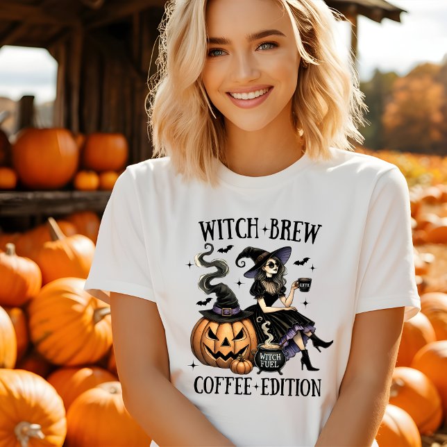 Cute Witch's Brew Coffee Edition Halloween Tshirt (Créateur téléchargé)