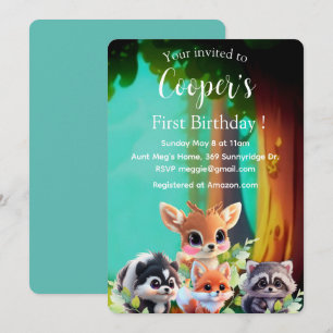 Cute Woodland amis renard skunk raccoon cerf