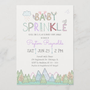 Cute Woodland Créatures Baby Sprinkle Invitation