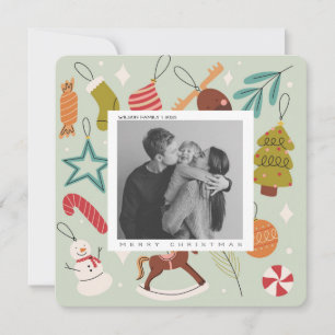Cute Xmas Famille Photo Noël carte postale