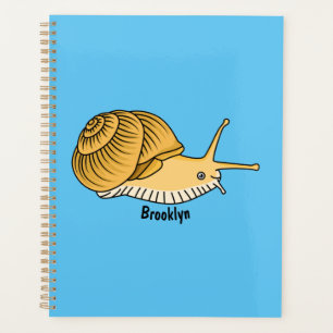 Cute yellow snail cartoon