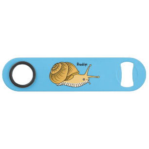 Cute yellow snail cartoon