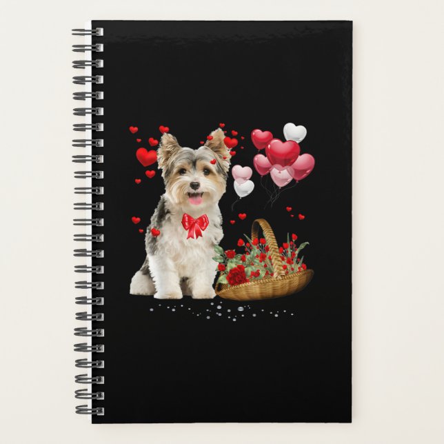 Cute Yorkshire Terrier Balloon Coeur Saint Valenti (Devant)