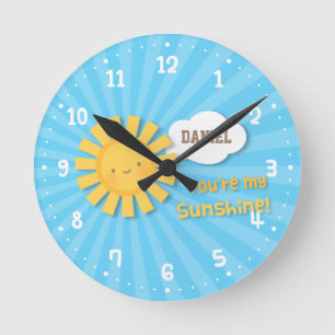Cute You Are my Sunshine Kids Chambre Horloge