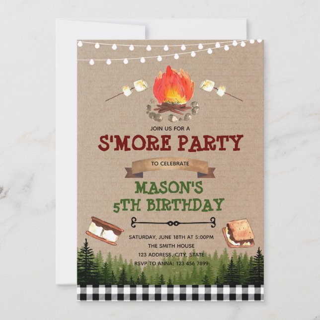 Cute's more bonfire party invitation (Devant)