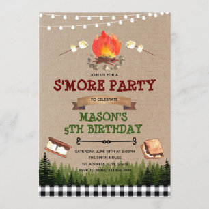 Cute's more bonfire party invitation