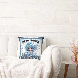 Cutie Blue Cher Père Noël Coussin de Noël