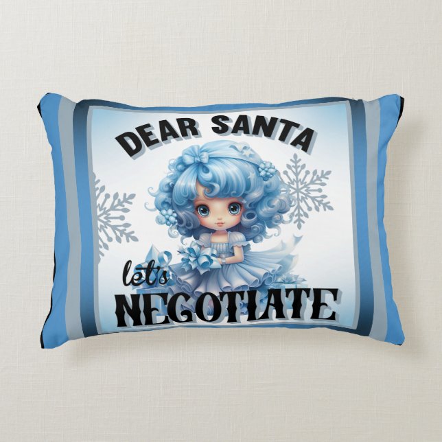 Cutie Blue Cher Père Noël Coussin de Noël (Devant)
