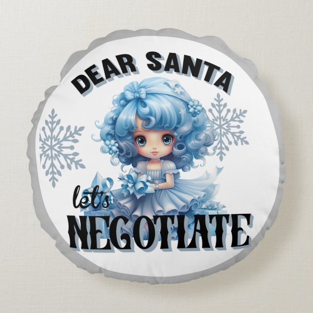 Cutie Blue Cher Père Noël Coussin de Noël (Devant)