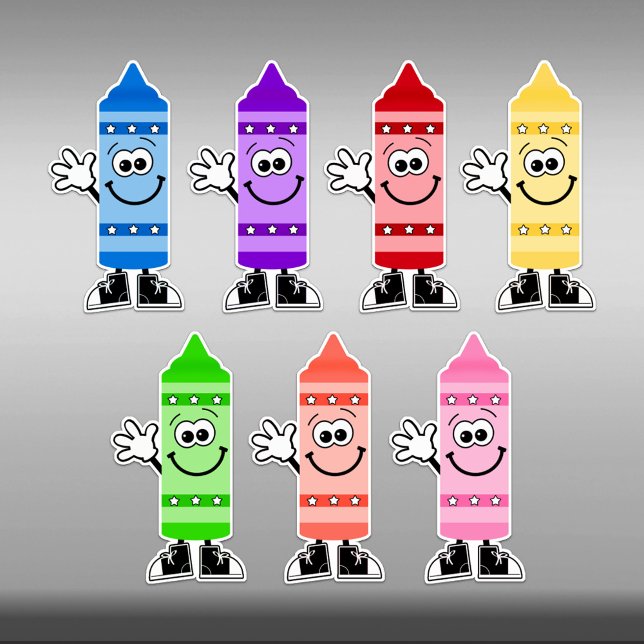 Cutie Cartoon Crayons Vinyl Stickers (Créateur téléchargé)