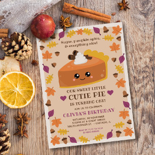 Cutie Pie Fall Anniversaire Invitation