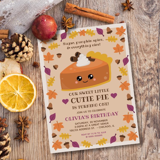 Cutie Pie Fall Anniversaire Invitation (Créateur téléchargé)
