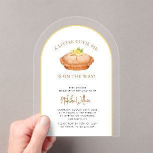 Cutie Pie Lemon Baby shower Acrylique Invitation