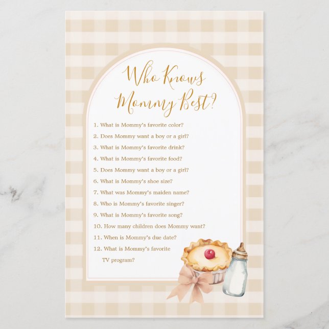 Cutie Pie Pastel En vichy Qui Connaît Mommy Meille (Devant)